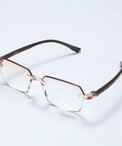 Alternative view of RTS Brown Frame Rimless Unisex Computer Reading Glasses with PC Blue Light Blocking Lens