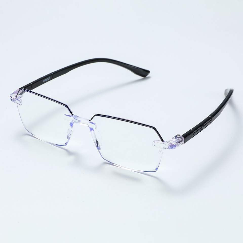 RTS Brown Frame Rimless Unisex Computer Reading Glasses with PC Blue Light Blocking Lens - Image 4