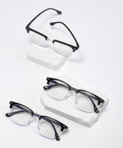 Alternative view of RTS Outdoor Anti-Blue Light Clubmuster Style Customizable Unisex Reader Glasses with White Lenses