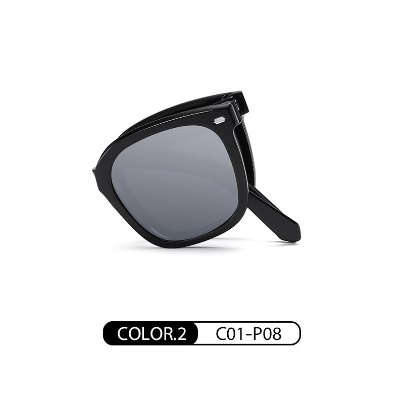 Visualmate New Arrival Oval Small Frame Folding Sunglasses UV400 Polarizing Folding Sunglasses - Image 2