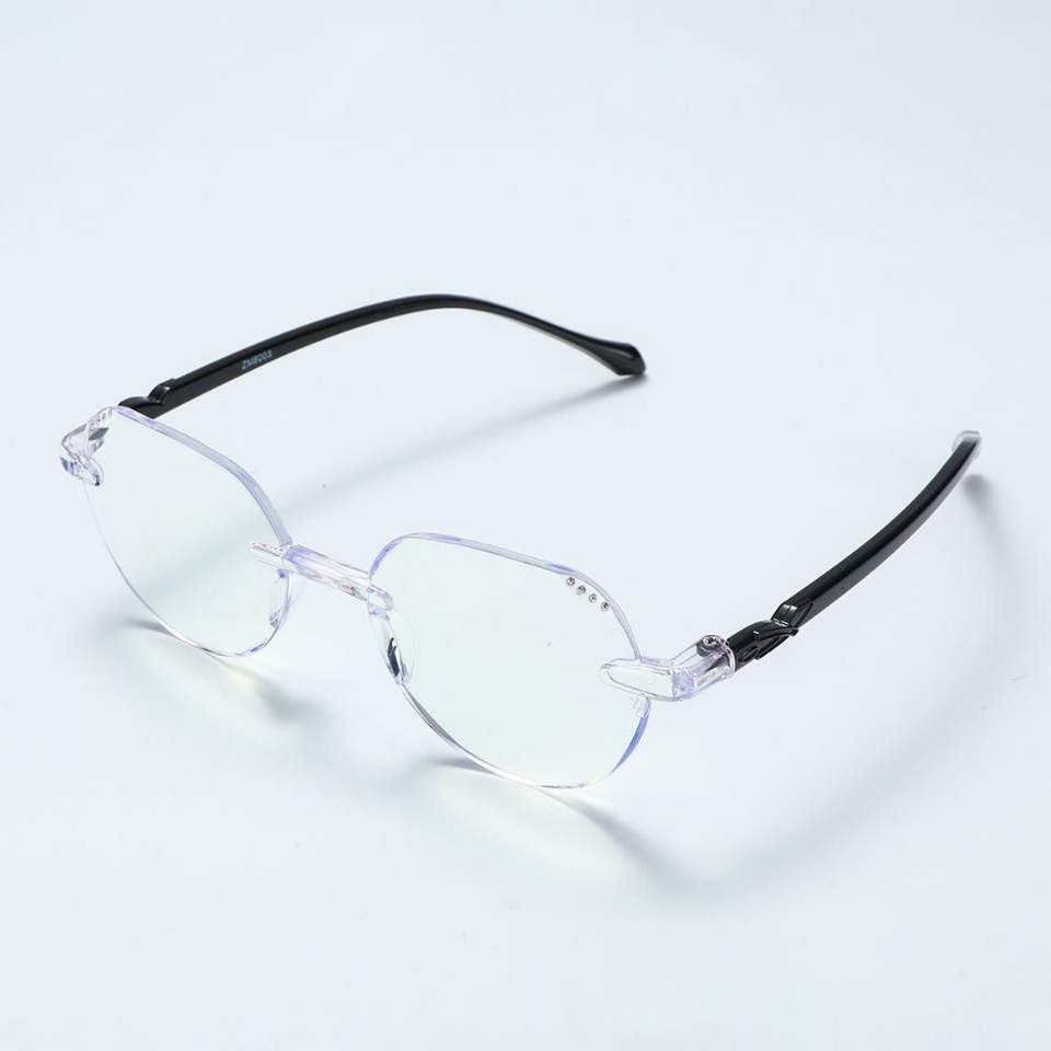 Excellent Unisex Anti-Blue Light Rimless Reading Glasses with Multi-color Lens New Design PC Material Wholesale - Image 4