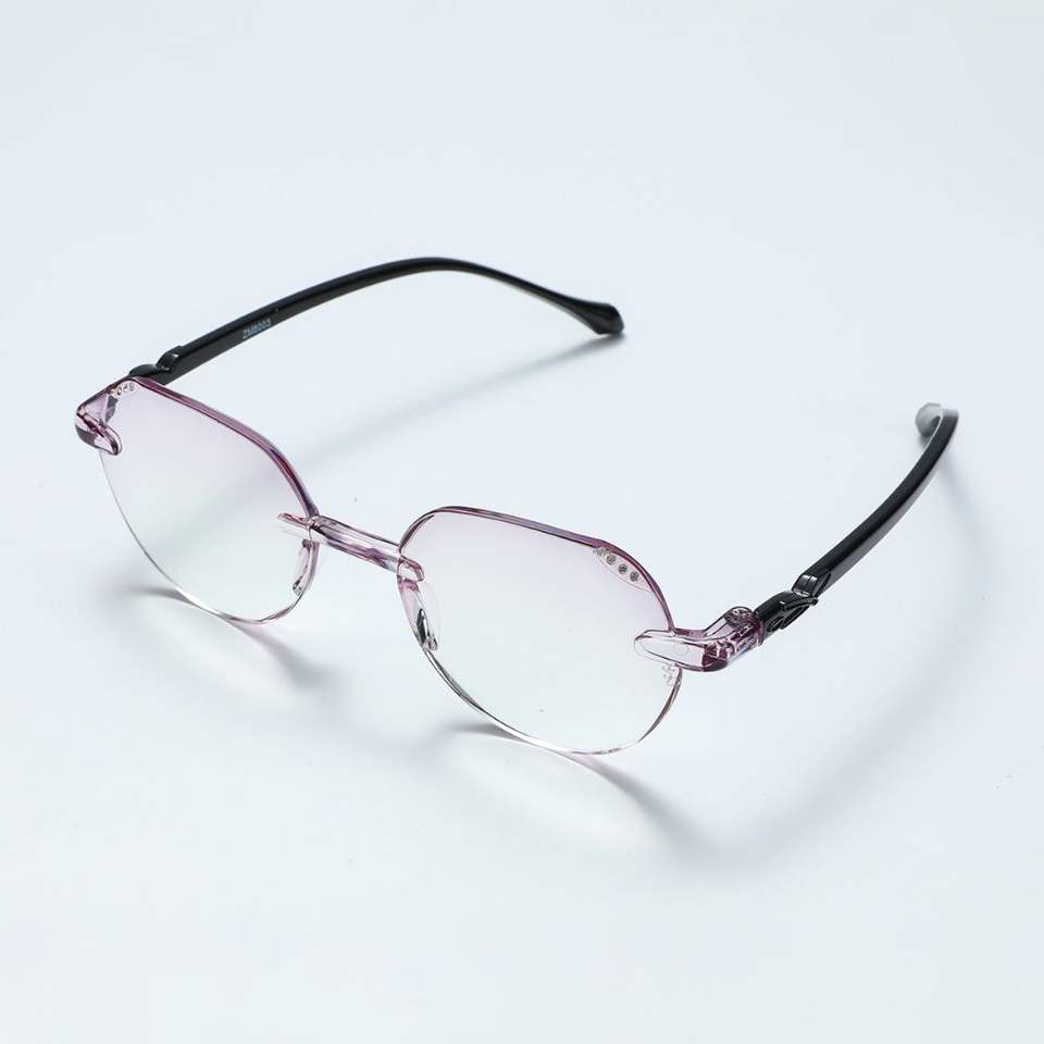 Excellent Unisex Anti-Blue Light Rimless Reading Glasses with Multi-color Lens New Design PC Material Wholesale - Image 3