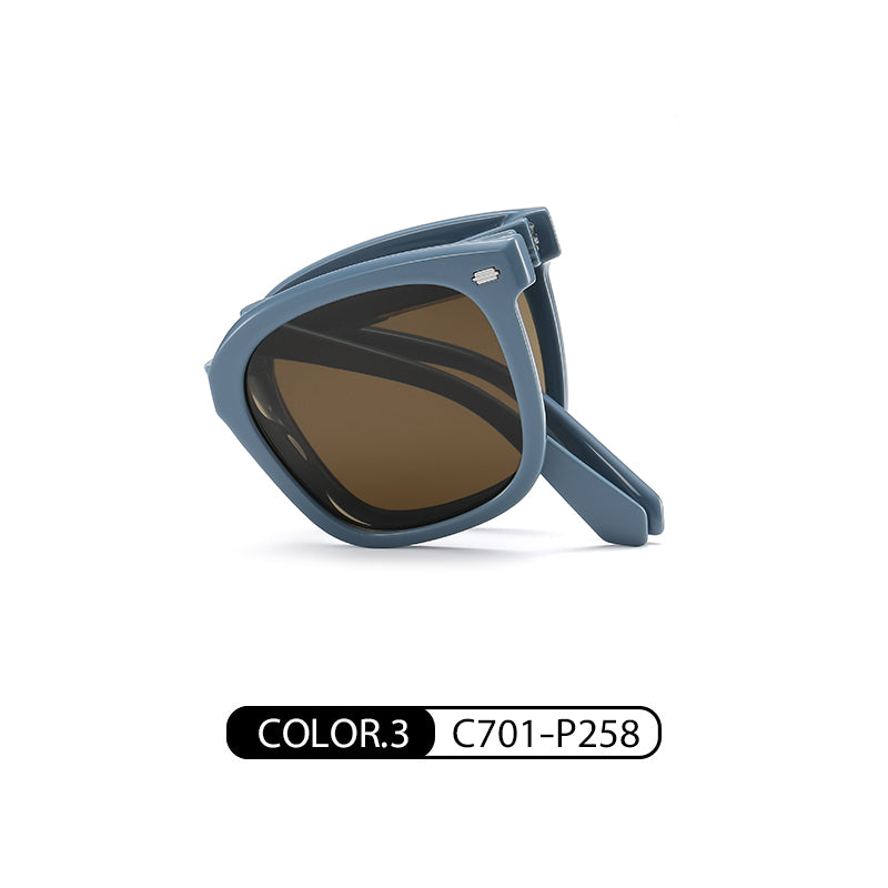 Visualmate New Arrival Oval Small Frame Folding Sunglasses UV400 Polarizing Folding Sunglasses - Image 3